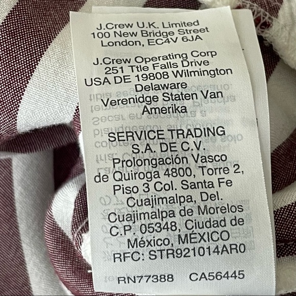 MADEWELL STANZA RUFFLE HEM TOP BLOUSE STRIPE RED WHITE SMALL - Picture 9 of 10